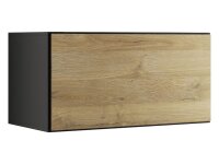 Lowboard VARIANTO 4, Schrank Set, anthrazit matt / Evoke Eiche / weiß Hochglanz 3 tlg., 228 cm hängend