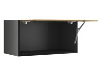 Lowboard VARIANTO 4, Schrank Set, anthrazit matt / Evoke Eiche / weiß Hochglanz 3 tlg., 228 cm hängend