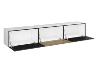 Lowboard VARIANTO 4, Schrank Set, weiß matt / anthrazit matt / Evoke Eiche 3 tlg., 228 cm hängend