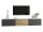 Lowboard VARIANTO 4, Schrank Set, weiß matt / anthrazit matt / Evoke Eiche 3 tlg., 228 cm hängend