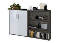 Aktenschrank TABOR 1 niedrig in anthrazit / weiß...