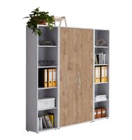 Aktenschrank TABOR 3 in lichtgrau / Gold Harbor Oak,...