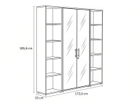 Aktenschrank TABOR 3 in lichtgrau / Gold Harbor Oak, Schrankwand, Büroschrank, abschließbar, Metallgriffe