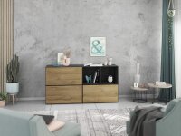Sideboard VARIANTO 1 Schrank Set 5 tlg., 152 cm, Kommode, 3 Schränke mit Klappen, 2 offene Regale