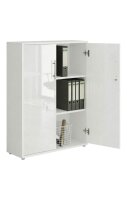 Büromöbel-Set TABOR PRO 4 in weiß / weiß Hochglanz, Arbeitszimmer Komplett-Set