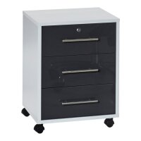Büromöbel-Set TABOR PRO 5 in weiß / anthrazit Hochglanz, Arbeitszimmer, Komplett-Set