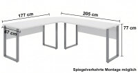 Büromöbel-Set TABOR PRO 6 in weiß / weiß matt, Arbeitszimmer Komplett-Set