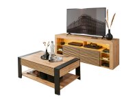 Couchtisch mit Lowboard Firenze Wohnzimmer Set 2 tlg.,...