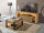 Lowboard mit Couchtisch Firenze 2 Wohnzimmer Set 2 tlg., Artisan Eiche Dekor mit aufgesetzten Stäbchen, Absetzung schwarz