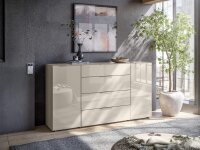 Sideboard TREND 4 kaschmir, Front und Oberboden aus Glas,...