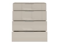 Schubkastenkommode TREND 10 kaschmir, Front und Oberboden aus Glas, Metallgriffe, 90 cm breit