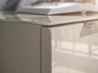 Schubkastenkommode TREND 10 kaschmir, Front und Oberboden aus Glas, Metallgriffe, 90 cm breit