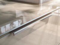 Schubkastenkommode TREND 10 kaschmir, Front und Oberboden aus Glas, Metallgriffe, 90 cm breit