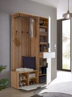 Kompaktgarderobe MONTE CARLO mit Spiegel in Artisan Eiche Nb. / weiß 122 cm breit