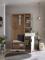 Kompaktgarderobe MONTE CARLO mit Spiegel in Artisan Eiche Nb. / weiß 122 cm breit