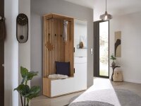Kompaktgarderobe MONTE CARLO mit Spiegel in Artisan Eiche Nb. / weiß 122 cm breit