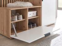 Kompaktgarderobe MONTE CARLO mit Spiegel in Artisan Eiche Nb. / weiß 122 cm breit