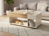 Couchtisch EMILIA Absetzung Artisan Eiche Nb., inkl. 4...