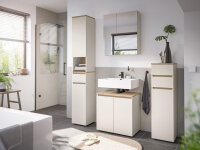 Badezimmer Badmöbel -Set LONDRES Hochschrank Spiegelschrank Wbu Kommode Set 1