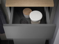 Badezimmer Badmöbel -Set LONDRES Anthrazit Hochschrank Spiegelschrank Wbu Kommode Set 1