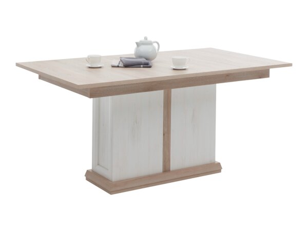 Esstisch Avenue in Polar Eiche, Absetzung Anderson Pine Dekor, ausziehbar 160/210x90 cm