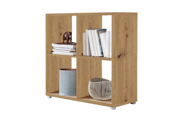 Würfelregal Regal QUADRO in Artisan Eiche, 4 Fächer, (BxHxT) 72x74x33 cm