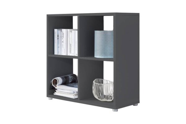 Würfelregal Regal QUADRO in Anthrazit, 4 Fächer, (BxHxT) 72x74x33 cm
