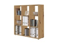 Standregal Raumteiler QUADRO in Artisan Eiche, 9...
