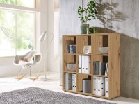 Standregal Raumteiler QUADRO in Artisan Eiche, 9...