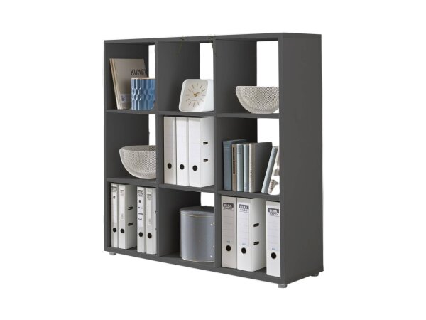 Standregal Raumteiler QUADRO in Anthrazit, 9 Fächer, (BxHxT) 106,5x108,5x33 cm