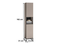 Badezimmer Hochschrank VENEZIA kaschmir Badmöbel 30 cm breit