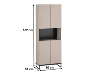 Badezimmer Hochschrank VENEZIA kaschmir Badmöbel 60 cm breit