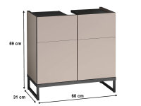 Badezimmer Waschbeckenunterschrank VENEZIA kaschmir Badmöbel Wbu 60 cm