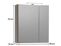 Badezimmer Spiegelschrank VENEZIA kaschmir Badmöbel 60 cm breit