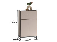 Badezimmer Highboard VENEZIA kaschmir Badmöbel 60 cm breit