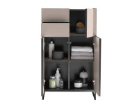 Badezimmer Highboard VENEZIA kaschmir Badmöbel 60 cm breit