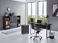 Büromöbel-Set TABOR 2 in anthrazit / anthrazit Hochglanz, Arbeitszimmer Komplett-Set Büro