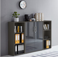 Büromöbel-Set TABOR 2 in anthrazit / anthrazit Hochglanz, Arbeitszimmer Komplett-Set Büro