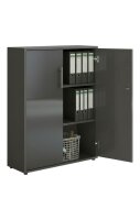 Büromöbel-Set TABOR 2 in anthrazit / anthrazit Hochglanz, Arbeitszimmer Komplett-Set Büro