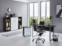 Büromöbel-Set TABOR 2 in anthrazit / weiß Hochglanz, Arbeitszimmer Komplett-Set Büro