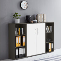 Büromöbel-Set TABOR 2 in anthrazit / weiß matt, Arbeitszimmer Komplett-Set Büro