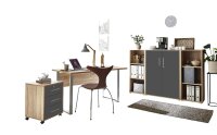 Büromöbel-Set TABOR 2 in Eiche Sonoma / anthrazit matt, Arbeitszimmer Komplett-Set Büro
