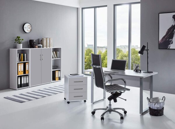 Büromöbel-Set TABOR 2 in lichtgrau / lichtgrau, Arbeitszimmer Komplett-Set Büro