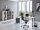 Büromöbel-Set TABOR 2 in weiß / anthrazit Hochglanz, Arbeitszimmer Komplett-Set Büro