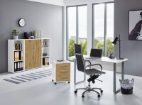 Büromöbel-Set TABOR 2 in weiß / Artisan Eiche, Arbeitszimmer Komplett-Set Büro