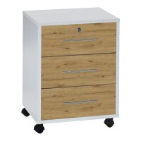 Büromöbel-Set TABOR 2 in weiß / Artisan Eiche, Arbeitszimmer Komplett-Set Büro