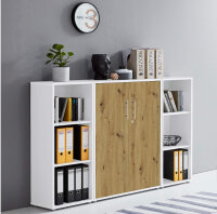 Büromöbel-Set TABOR 2 in weiß / Artisan Eiche, Arbeitszimmer Komplett-Set Büro