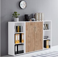 Büromöbel-Set TABOR 2 in weiß / Gold Harbor Oak, Arbeitszimmer Komplett-Set Büro