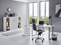 Büromöbel-Set TABOR 2 in weiß / lichtgrau, Arbeitszimmer Komplett-Set Büro