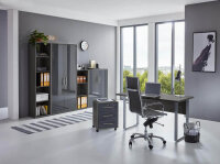 Büromöbel-Set TABOR 4 in anthrazit / anthrazit Hochglanz, Arbeitszimmer Komplett-Set Büro